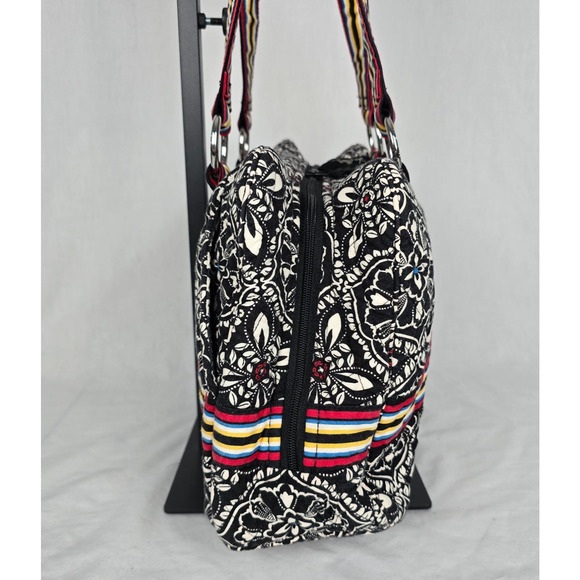 Vera Bradley Barcelona Stripe Tote Shoulder Bag Paisley Colorful - Picture 8 of 16